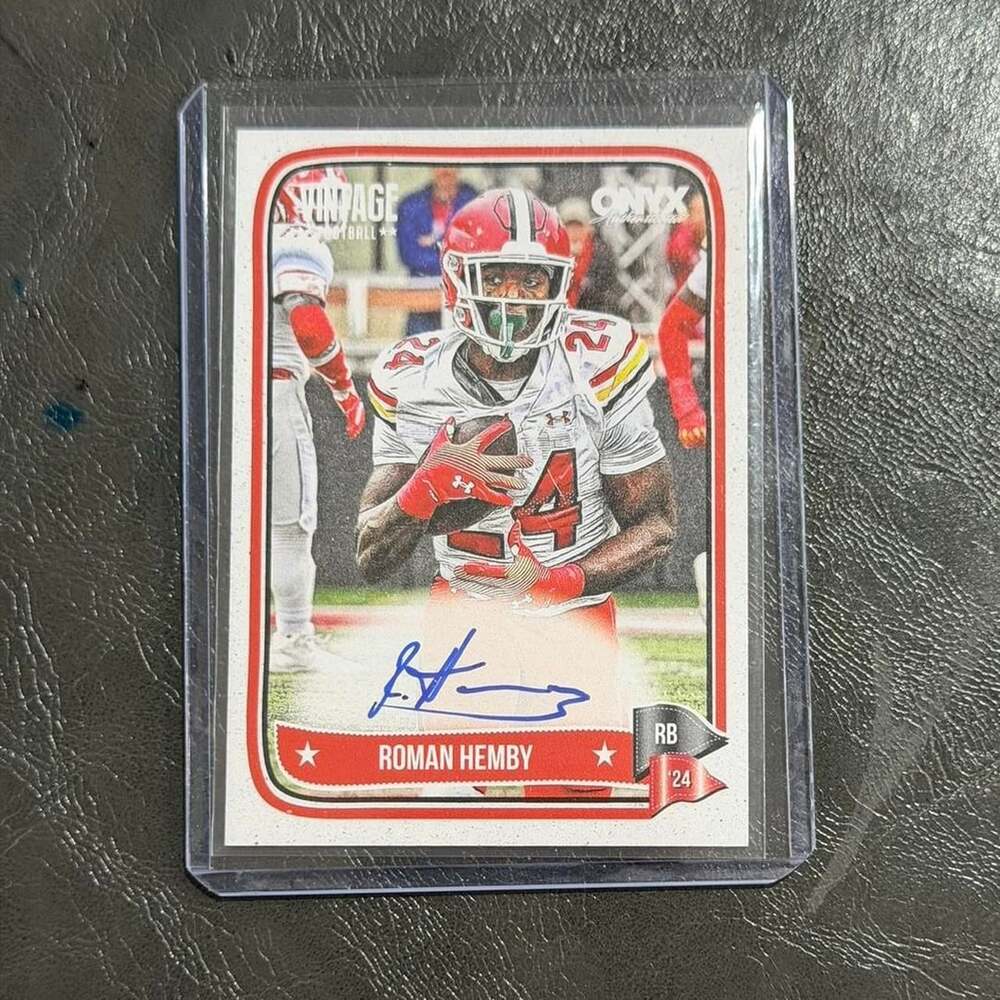 2024 Onyx Vintage Roman Hemby Autograph Football Card